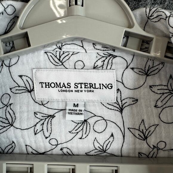 Thomas Sterling Men's Cotton Button Shirt Medium Abstract Vine Print NWT - Picture 4 of 10